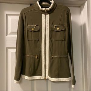 Boston Proper Olive green & white tracksuit jacket